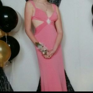 Pink floor length sz 6 cache formal gown